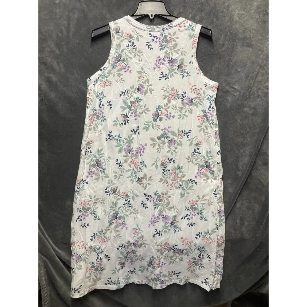 Miss Elaine VTG Style Nightgown M Floral Smocked Cottagecore Gmacore Sleepwear